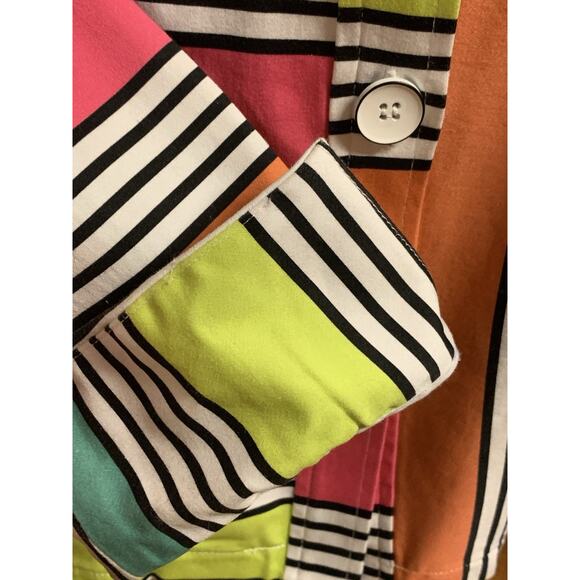 Berek Jacket Large Womens Multi Color Striped w/ Long Sleeves, Pockets & Buttons - Picture 5 of 7
